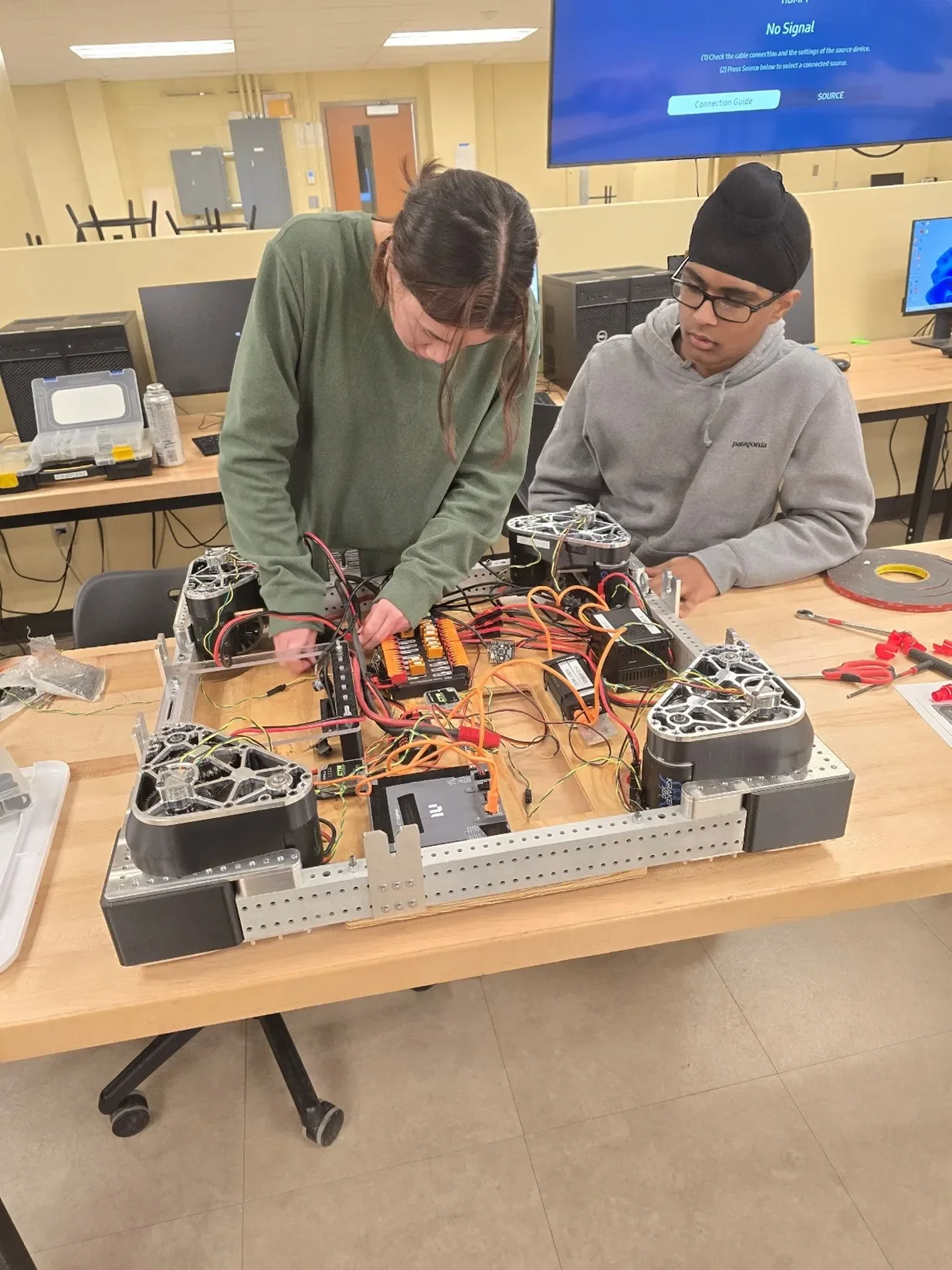 Mounting and wiring the electronics in the base