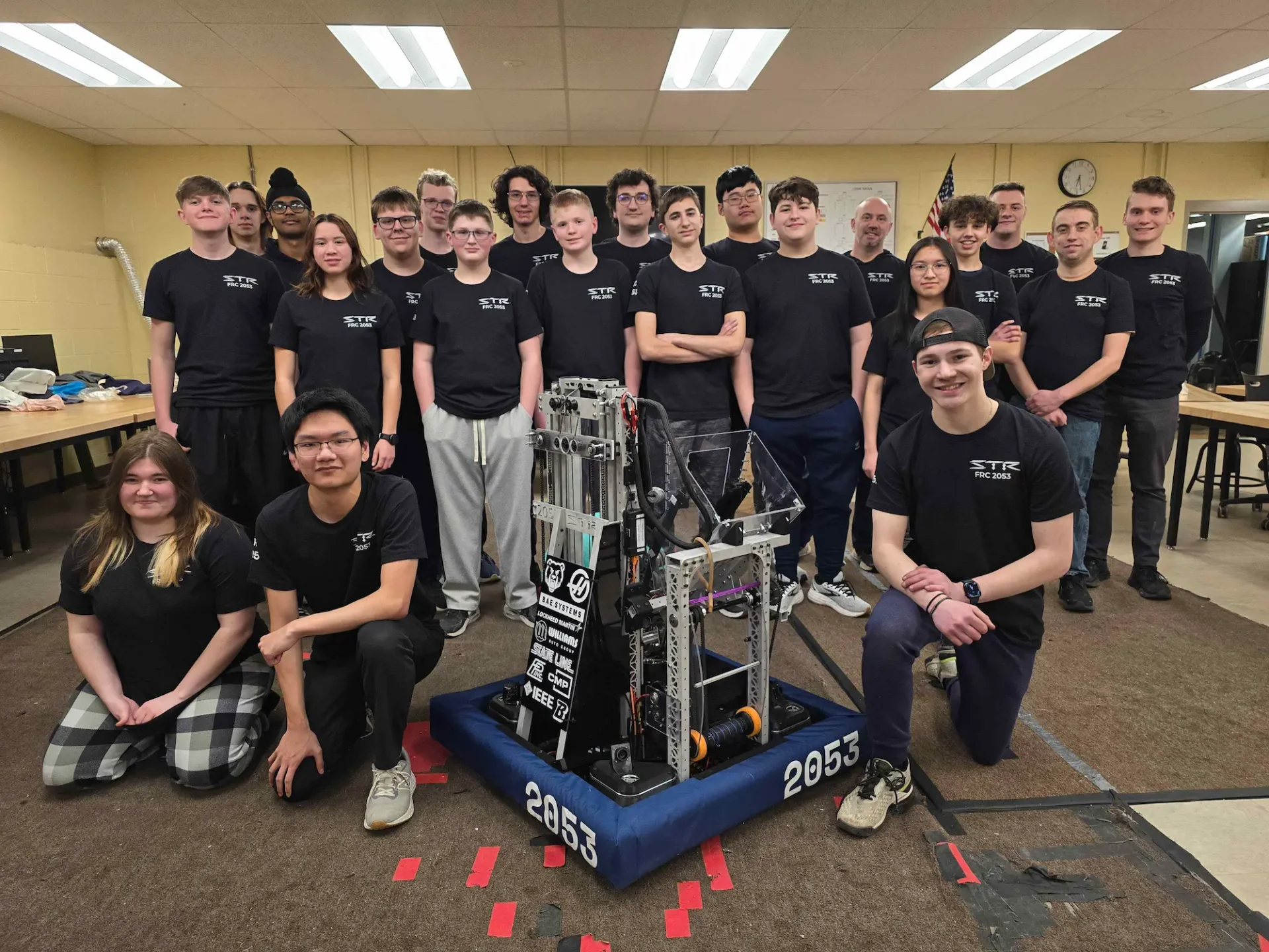 A team picture with our 2025 robot